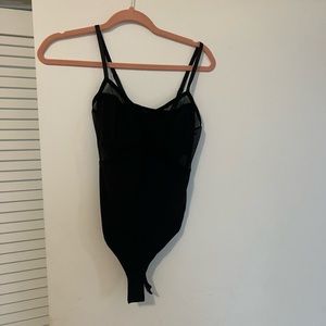 Black Sheer One Piece Bodysuit